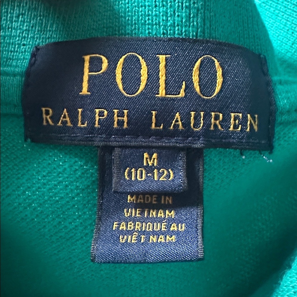 Polo by Ralph Lauren Teal Polo with Red Pony Embroidery Size 10/12 0165 - Picture 6 of 7
